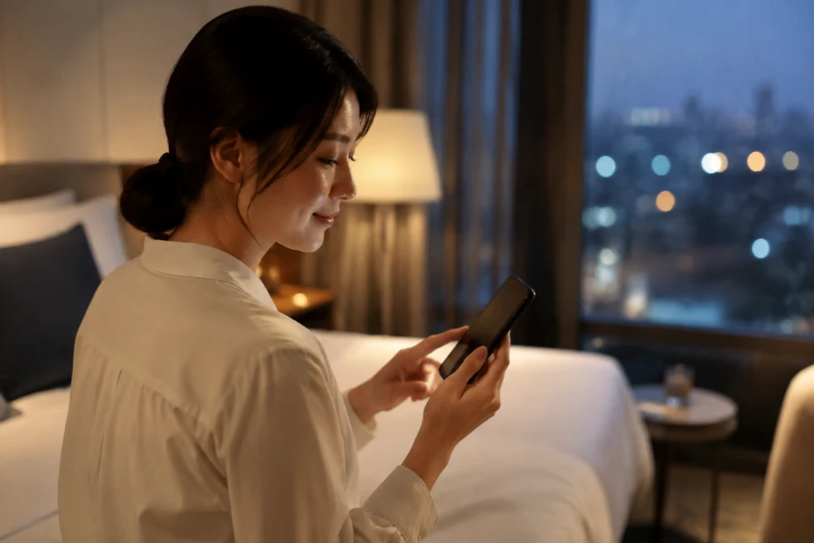 바쁜 일정 속에서도 출장마사지를 활용해 휴식을 취하는 직장인